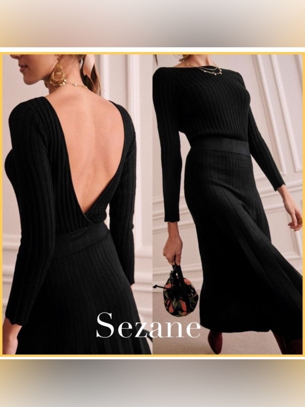 SÉZANE knit midi dress. Black. Size XS. Beautiful!